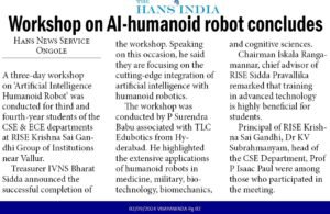 Workshop on AI-Humanoid Robot “HANS INDIA”